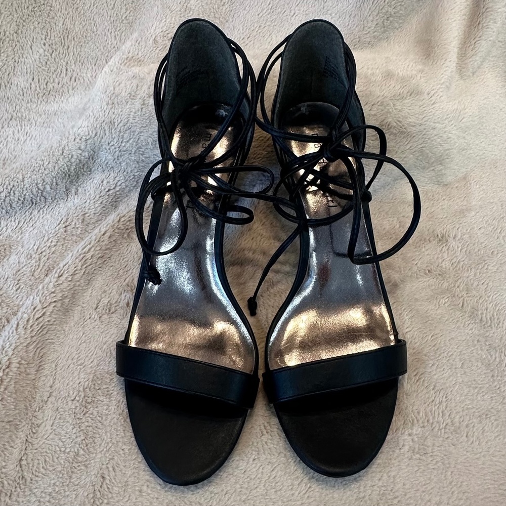 Madden Girl "Belaire" Black Heeled Strappy Sandals